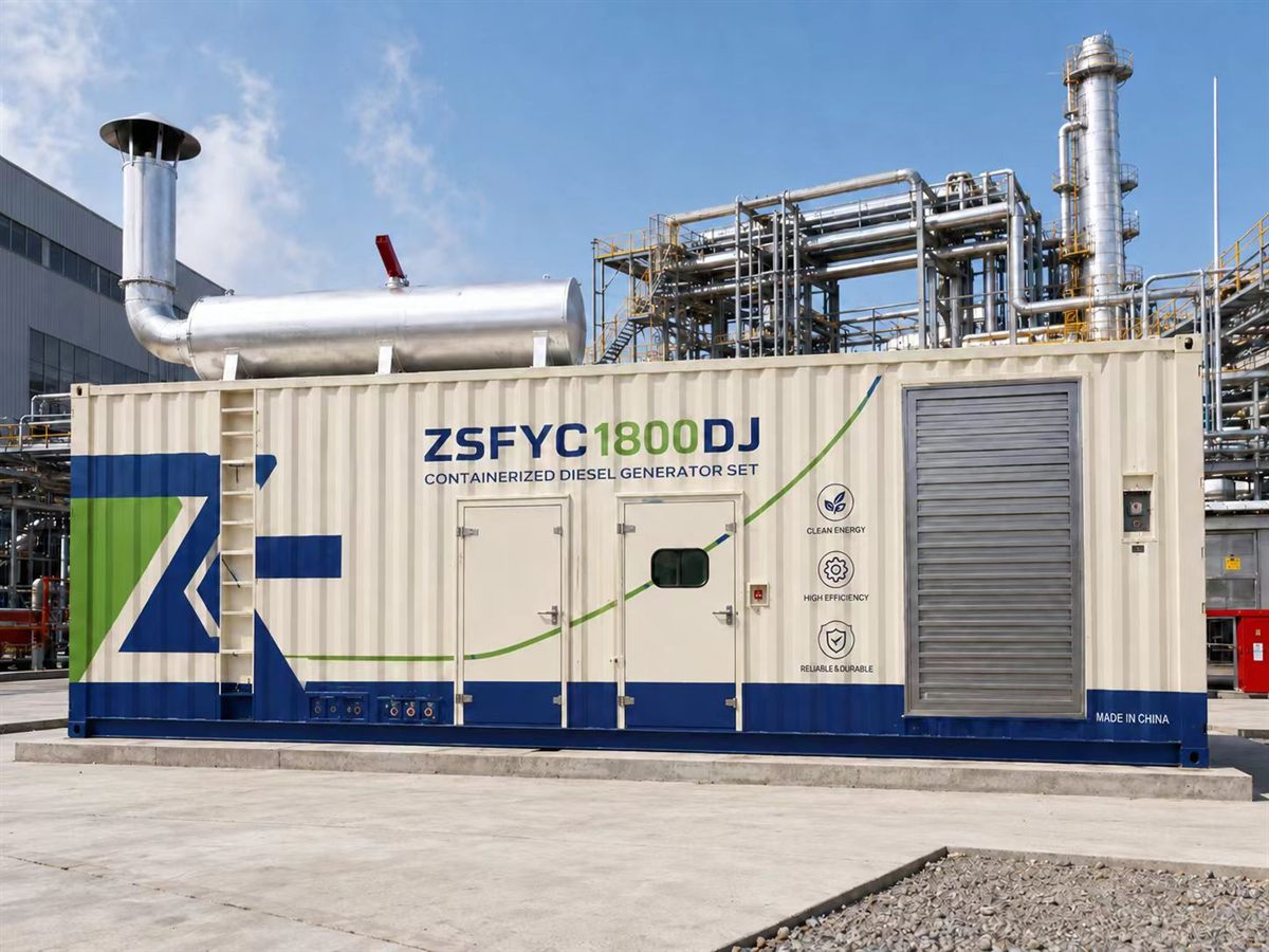 1800kW 2250kVA containerized diesel generator set at factory customer site